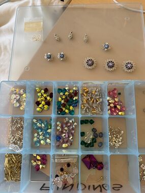 Multi-Color Crystal Stud Earring Set - Women Jewelry